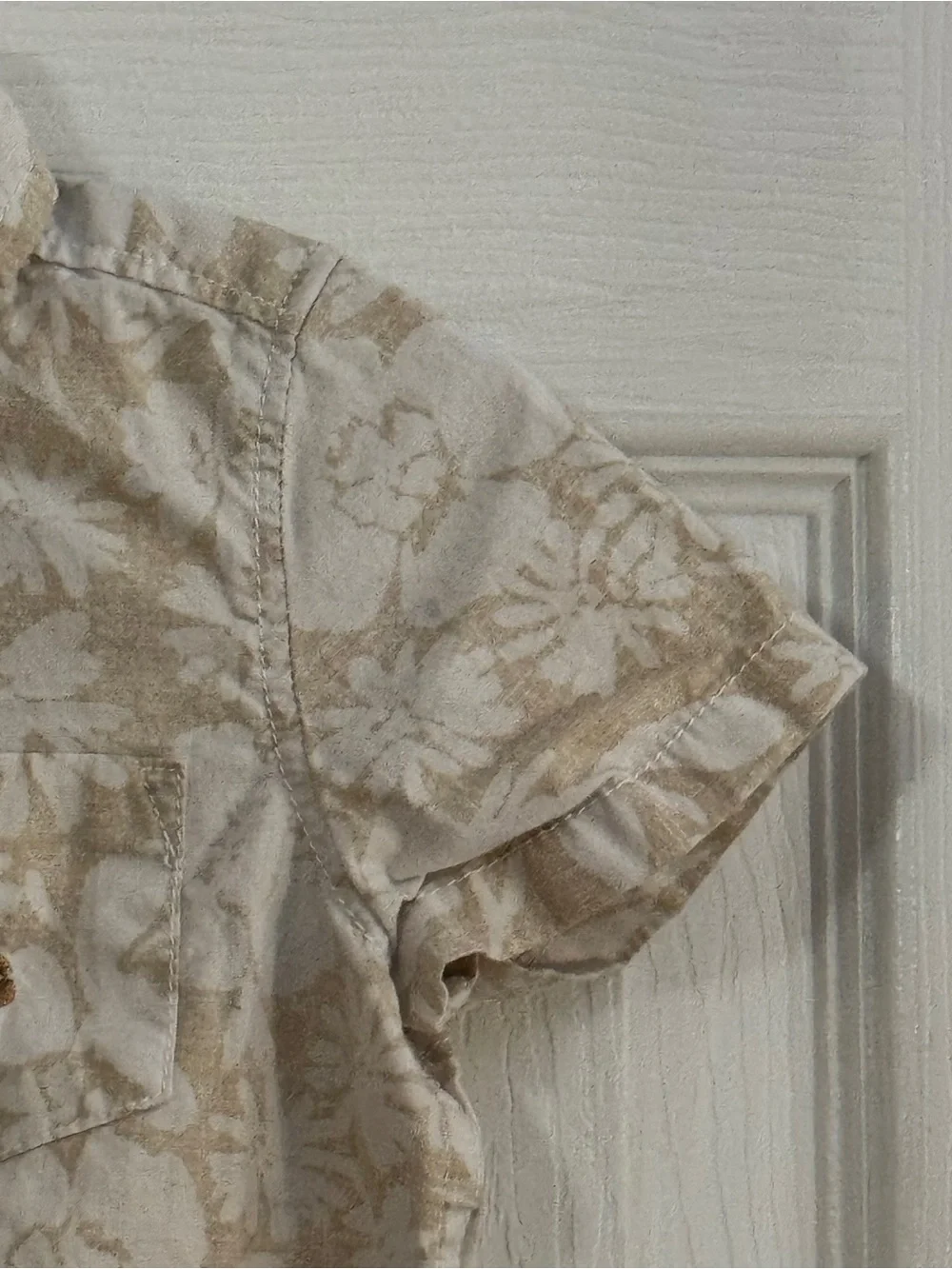 Baby Boy Gap Beige Floral Short Sleeve Romper 100% Cotton